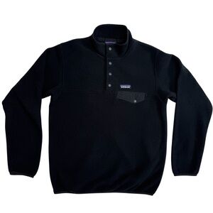 Patagonia Synchilla T-Snap Fleece Mens Medium Black Pullover